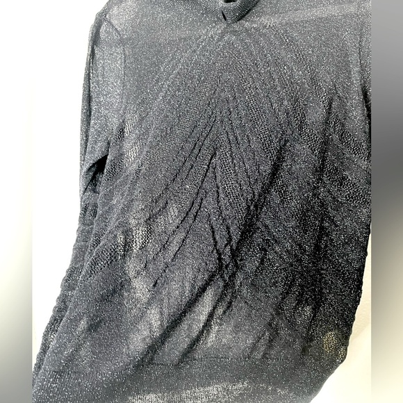 Angel of the North x Anthropologie sheer Sweater in Dark Blue. Size Medium - Picture 6 of 10